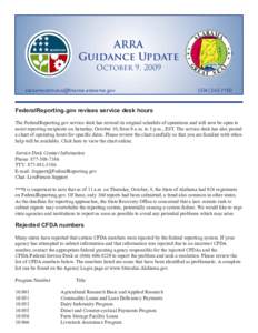 ARRA Guidance Update October 9, 2009 