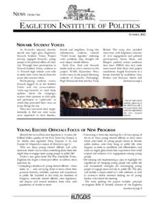 NEWS  FROM THE EAGLETON INSTITUTE OF POLITICS SUMMER 2002