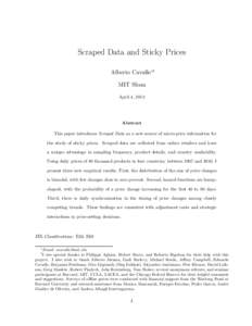 Scraped Data and Sticky Prices Alberto Cavallo∗† MIT Sloan April 4, 2012  Abstract