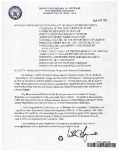 DEPUTY SECRETARY OF DEFENSE 1010 DEFENSE PENTAGON WASHINGTON, DC[removed]JAN[removed]MEMORANDUM FOR SECRETARIES OF THE MILITARY DEPARTMENTS