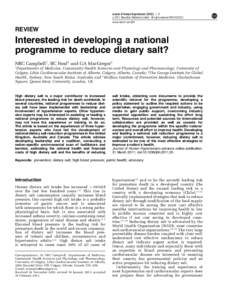 Interested in developing a national programme to reduce dietary salt?