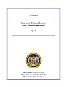 Department of Human Resources - Local Department Operations