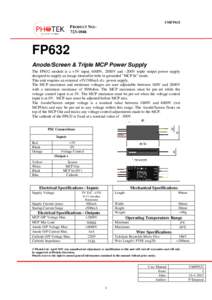 UMFP632  PRODUCT NO:FP632 Anode/Screen & Triple MCP Power Supply
