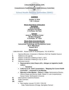 School Health Advisory Committee (SHAC) Agenda - October 14, 2014