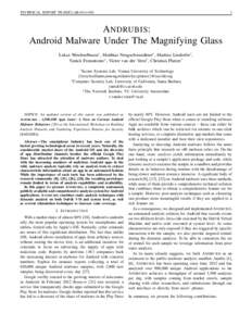 TECHNICAL REPORT TR-ISECLABA NDRUBIS: Android Malware Under The Magnifying Glass