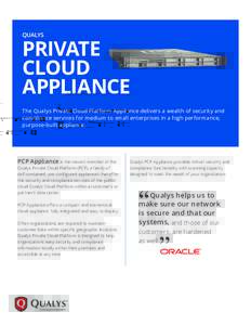 QUALYS  PRIVATE CLOUD APPLIANCE The Qualys Private Cloud Platform Appliance delivers a wealth of security and
