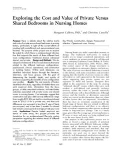 Healthcare / Housing / Nursing home / Nursing / Evidence-based design / Assisted living / Methicillin-resistant Staphylococcus aureus / Bedroom / Medicaid / Medicine / Health / Geriatrics