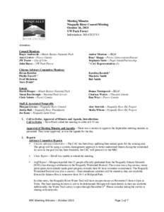 Meeting Minutes Nisqually River Council Meeting October 16, 2015 UW Pack Forest Information: 