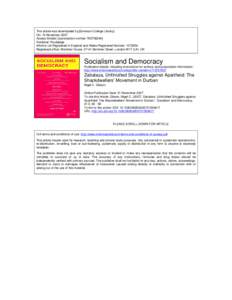 This article was downloaded by:[Emerson College Library] On: 19 November 2007 Access Details: [subscription numberPublisher: Routledge Informa Ltd Registered in England and Wales Registered Number: Re