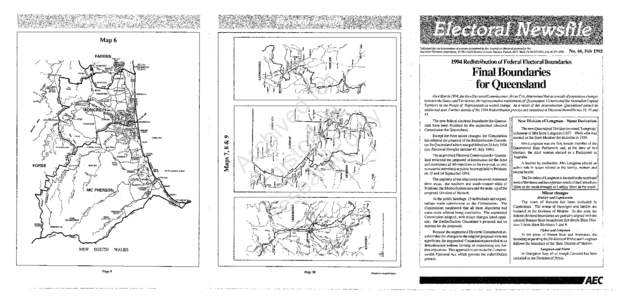 Map6 Publish.ed for the information of persons interested in the Australian electoral process by the Australum Elecwral Commission, PO Box E201 Queen Victoria Terrace, Parkes, ACT 2600, Ph[removed], Fax[removed]N