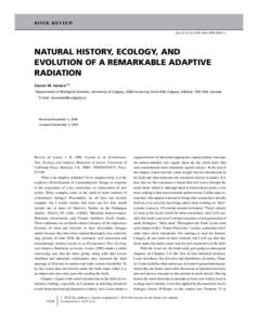BOOK REVIEW doi:[removed]j[removed]00915.x NATURAL HISTORY, ECOLOGY, AND EVOLUTION OF A REMARKABLE ADAPTIVE RADIATION