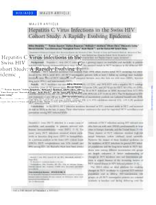 HIV/AIDS  MAJOR ARTICLE Hepatitis C Virus Infections in the Swiss HIV Cohort Study: A Rapidly Evolving Epidemic