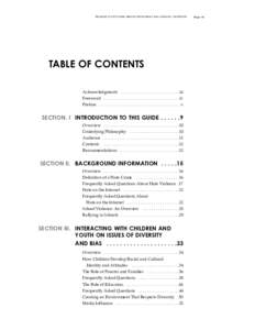 PROGRAM ACTIVITY GUIDE: HELPING YOUTH RESIST BIAS AND HATE, 2ND EDITION  TABLE OF CONTENTS Acknowledgments . . . . . . . . . . . . . . . . . . . . . . . . . . .iii Foreword . . . . . . . . . . . . . . . . . . . . . . . .