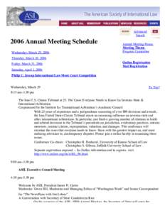 Advanced Search 2006 Annual Meeting Schedule Wednesday, March 29, 2006