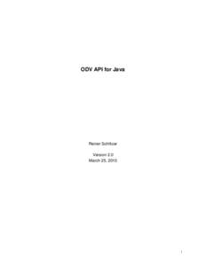 ODV API for Java  Reiner Schlitzer Version 2.0 March 25, 2015