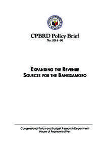 CPBRD Policy Brief NoExpanding the Revenue Sources for the Bangsamoro