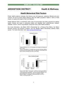 MAINE CDC – December[removed]AROOSTOOK DISTRICT: Health & Wellness