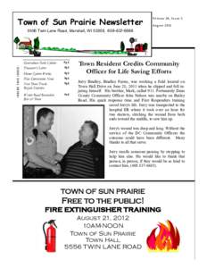 Town of Sun Prairie Newsletter  Vo l um e 20 , I ss u e 2 A ug u stINSIDE THIS ISSUE: