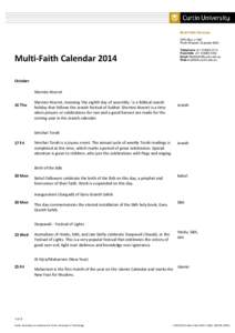 Microsoft Word - Multi-faith Calendar 2014.doc