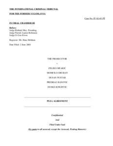 Plea Agreement Banovic Case IT-02-65