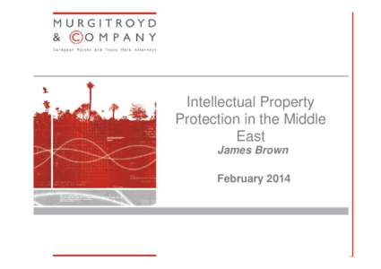 Intellectual Property Protection in the Middle East James Brown February 2014