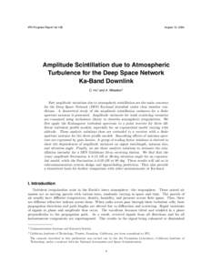 Amplitude Scintillation due to Atmospheric Turbulence for the Deep Space Network Ka-Band Downlink