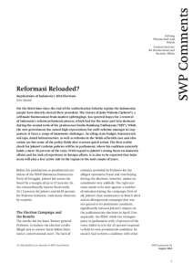 Reformasi Reloaded? Implications of Indonesia’s 2014 Elections
