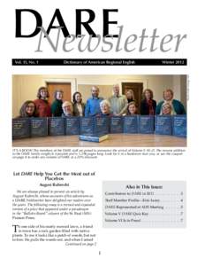 DARE Newsletter Dictionary of American Regional English Winter 2012o