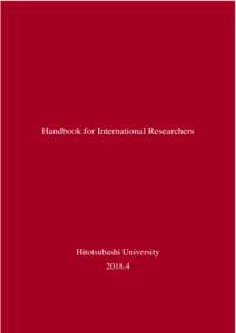 Handbook for International Researchers  Hitotsubashi University  緊急時連絡先 Emergency contact numbers