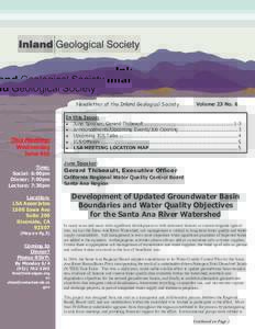 Newsletter of the Inland Geological Society  This Meeting: Wednesday June 6th