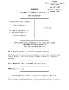 FILED United States Court of Appeals Tenth Circuit April 17, 2009 PUBLISH