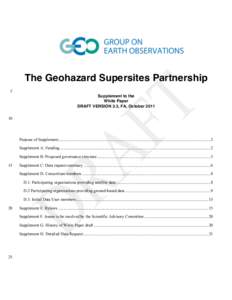 The Geohazard Supersites Partnership 5 Supplement to the White Paper DRAFT VERSION 3.3, FA, October[removed]