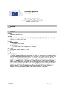 EUROPEAN COMMISSION Job Description Form Job description version1 (Active) Job no[removed]in FPI.2.DEL.Jordan[removed]Valid from[removed]until