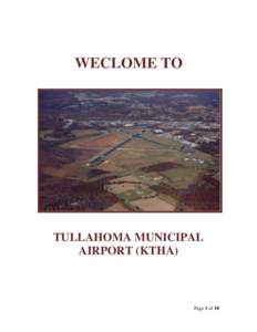 WECLOME TO  TULLAHOMA MUNICIPAL AIRPORT (KTHA)  Page 1 of 10