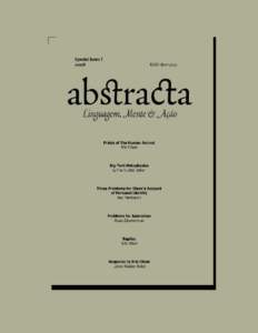 ABSTRACTA Linguagem, Mente e Ação ISSN[removed]Special Issue I 2008