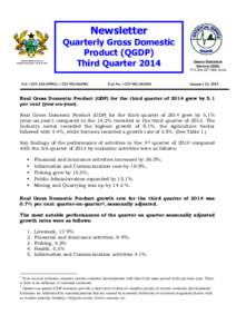 Newsletter Ghana Statistical Service Statistical Newsletter, No. B12-2003 Quarterly Gross Domestic Product (QGDP)