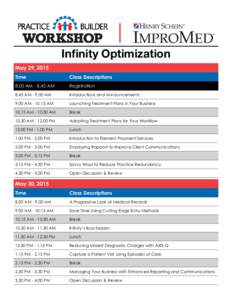Infinity Optimization May 29, 2015 Time Class Descriptions
