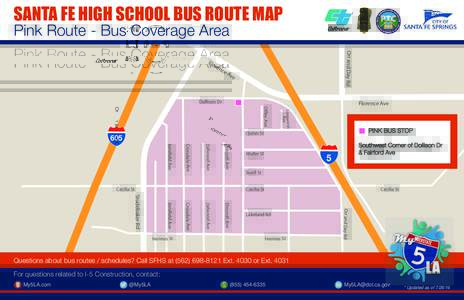 SANTA FE HIGH SCHOOL BUS ROUTE MAP Pink Route - Bus Coverage Area Orr and Day Rd  Flo