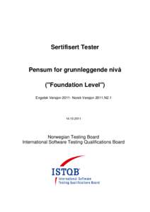 Sertifisert Tester  Pensum for grunnleggende nivå (