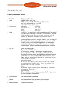 Microsoft Word - Cast Beryllium Safety Information 2008.doc