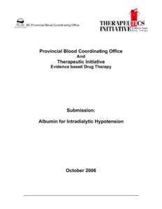 Microsoft Word - Albumin for Intradialytic hypotension Nov 2006 Final.doc