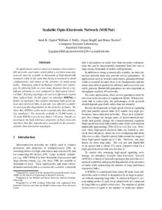 Scalable Opto-Electronic Network (SOENet)    Amit K. Gupta, William J. Dally, Arjun Singh, and Brian Towles