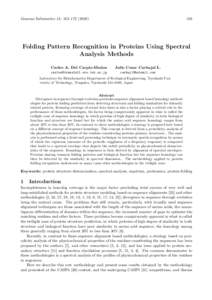Genome Informatics 13: 163–Folding Pattern Recognition in Proteins Using Spectral Analysis Methods