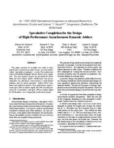 In: “1997 IEEE International Symposium on Advanced Research in Asynchronous Circuits and Systems” (“Async97” Symposium), Eindhoven, The Netherlands