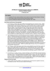 UN Mission for Ebola Emergency Response (UNMEER) External Situation Report 16 February 2015 KEY POINTS