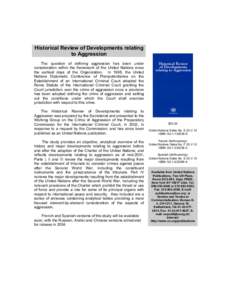 Historical Review of Developments relating to Aggression
