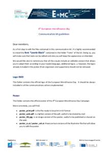 4th European microfinance day Communication kit guidelines Dear members, As a first step to edit the files contained in this communication kit, it is highly recommended to install the font “Lovelo Black” contained in