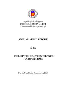 Republic of the Philippines  COMMISSION ON AUDIT Commonwealth Ave., Quezon City  ANNUAL AUDIT REPORT