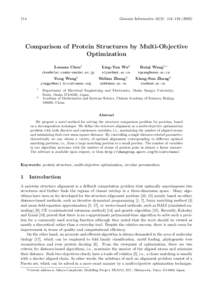 114  Genome Informatics 16(2): 114–Comparison of Protein Structures by Multi-Objective Optimization