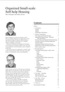 Organized Small-scale Self-help Housing Mario Rodríguez and Johnny Åstrand Contents